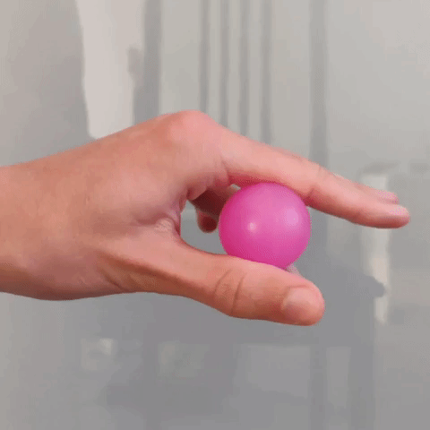 Bouncy ball reps to improve pincer muscle strength
