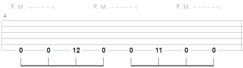 Palm mute tab example 