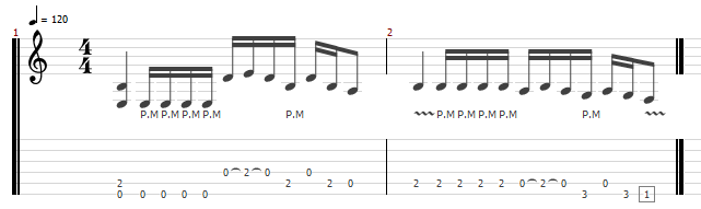 Pinch harmonic practice riff 2