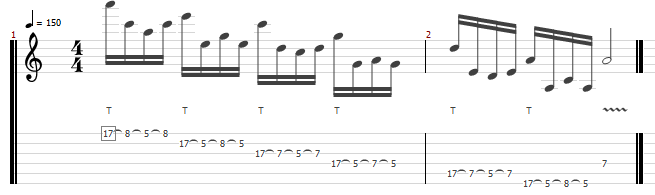 Tapping shred lick 2