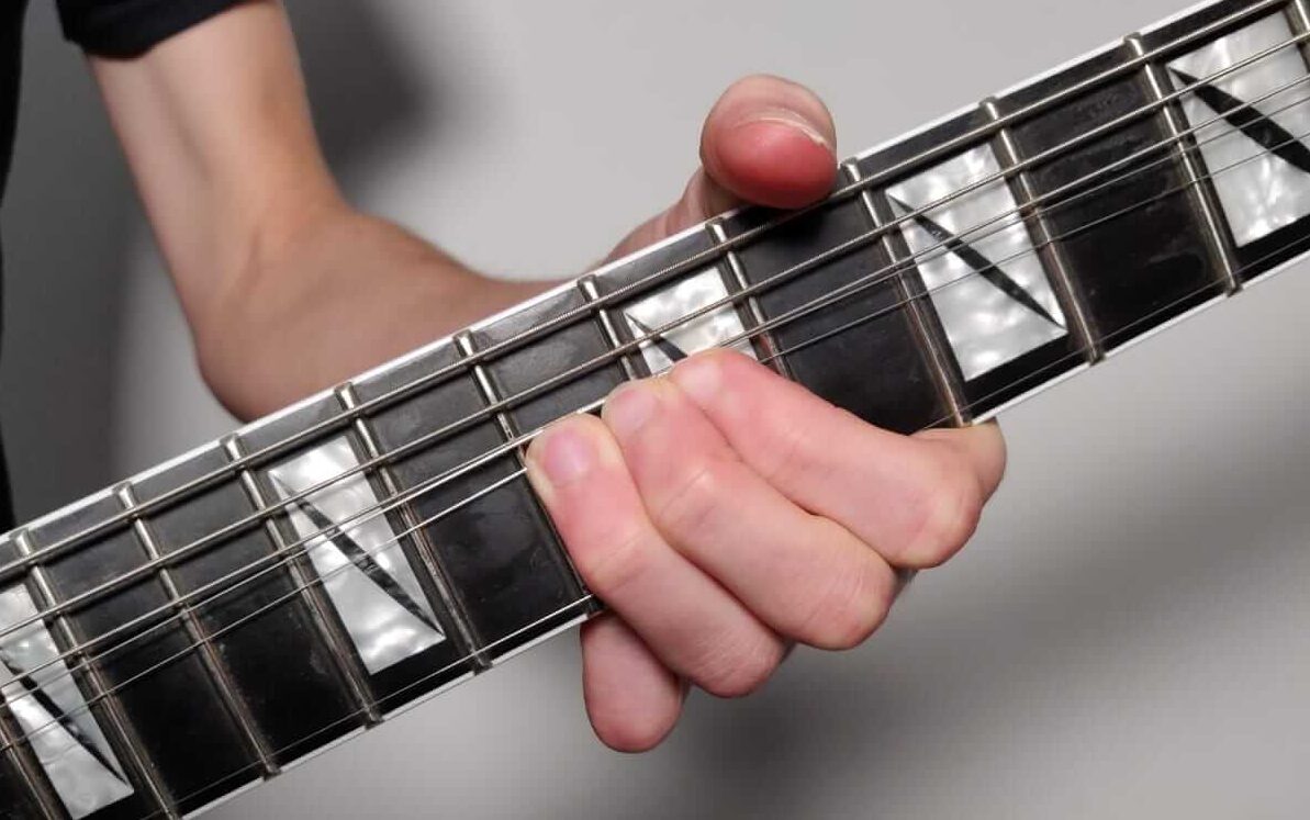 Holding a full guitar bend