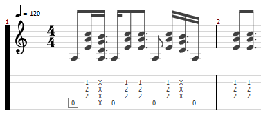 Fingerpicking chord pattern 3
