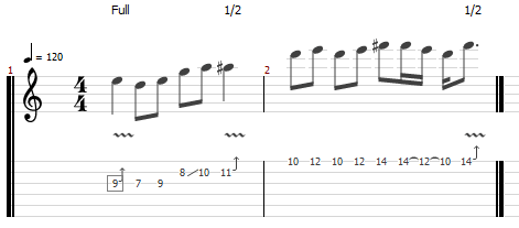 Guitar bending with vibrato practice drill 3