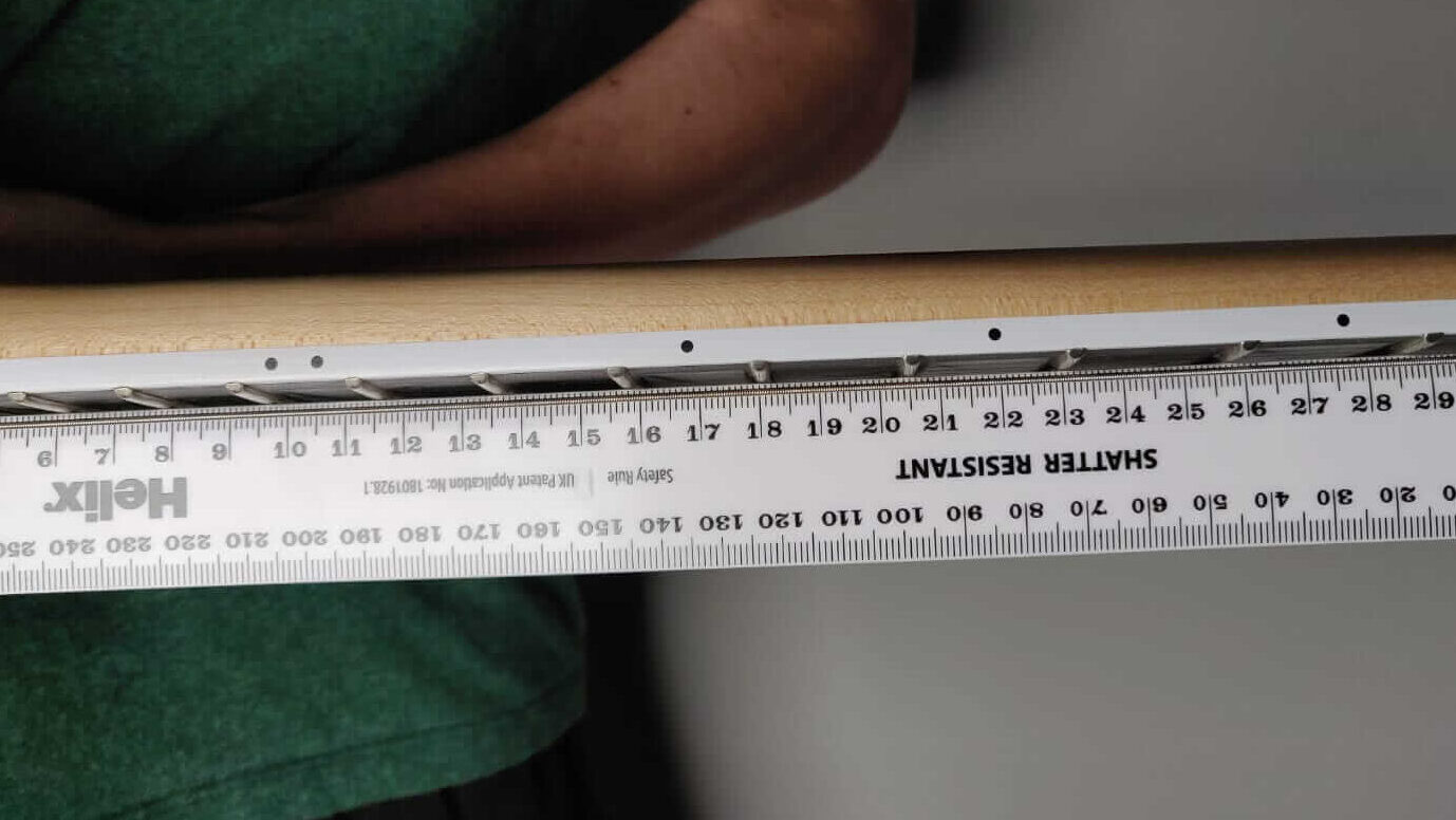 Guitar neck relief test with ruler