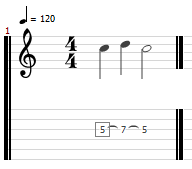 Hammer on tab notation 2